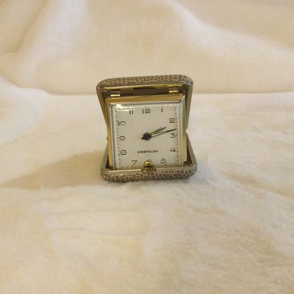 1960 ‘s Vintage Westclox Travel Clock with Case