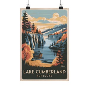 Lake Cumberland Kentucky Vintage Wall Art Scenic Landscape Poster Nature Decor Home Decoration Gift Idea