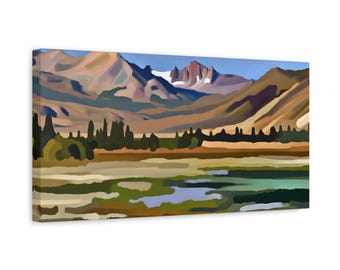 Sierra Nevada Mountain Landscape Print Matte Canvas Stretched 1.25"