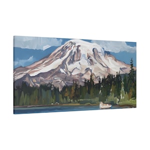 Mount Rainier Art Print Landscape Painting Washington Nature Wall Decor Home Decor Gift Idea