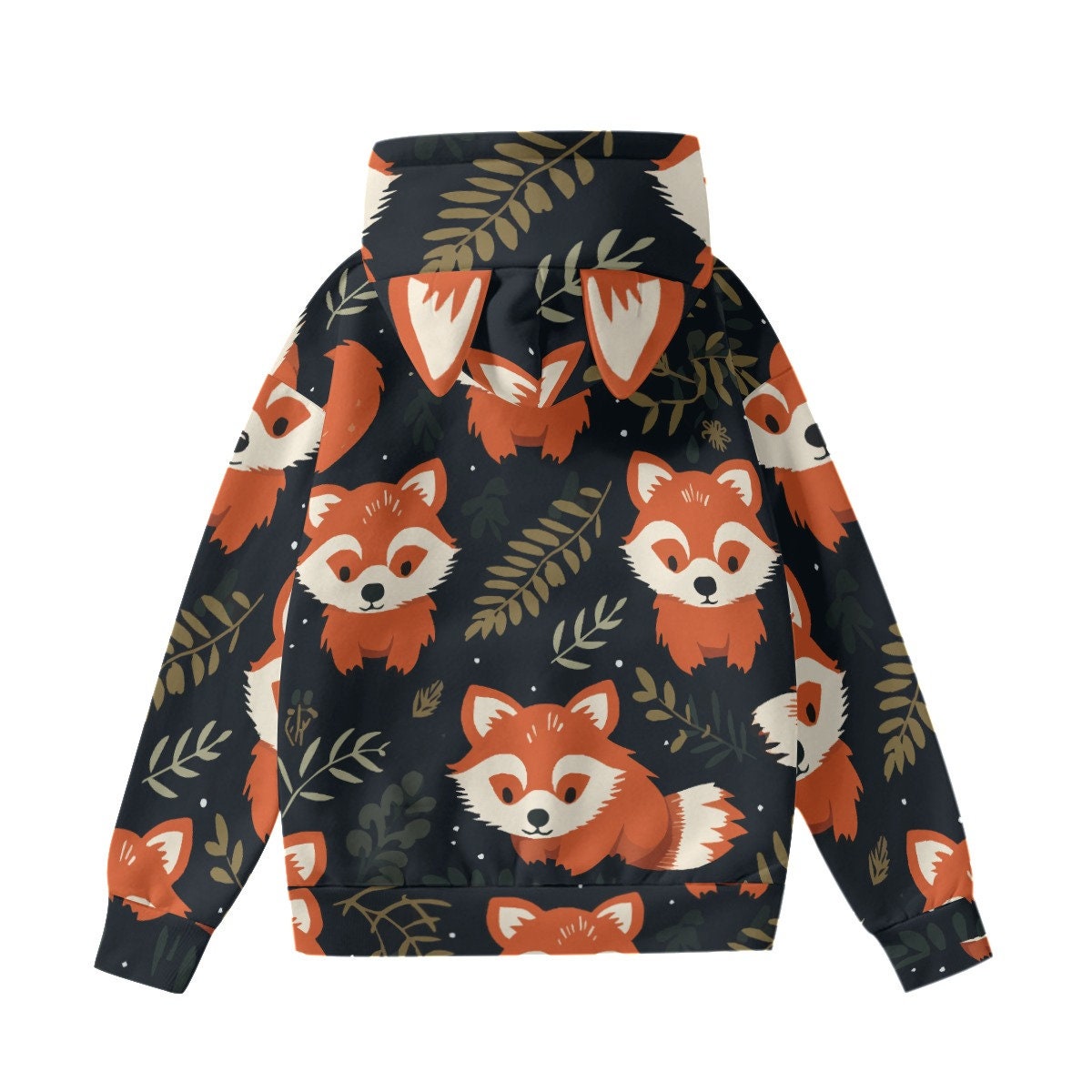 Women's Cute and Comfy Red Fox Pattern Hoodie With Ears for Adults - Etsy