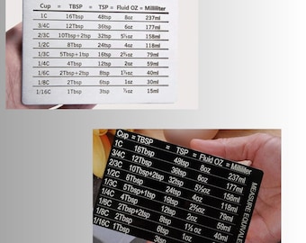 A stainless steel magnet featuring measurement equivalents! Perfect to use when cooking and baking. 1pc Unit Conversion Chart