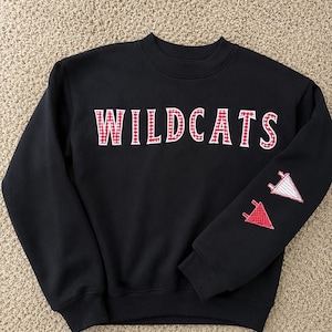 Custom Patchwork applique mockneck sweatshirt, college team sweatshirt, football, back to school, school apparel
