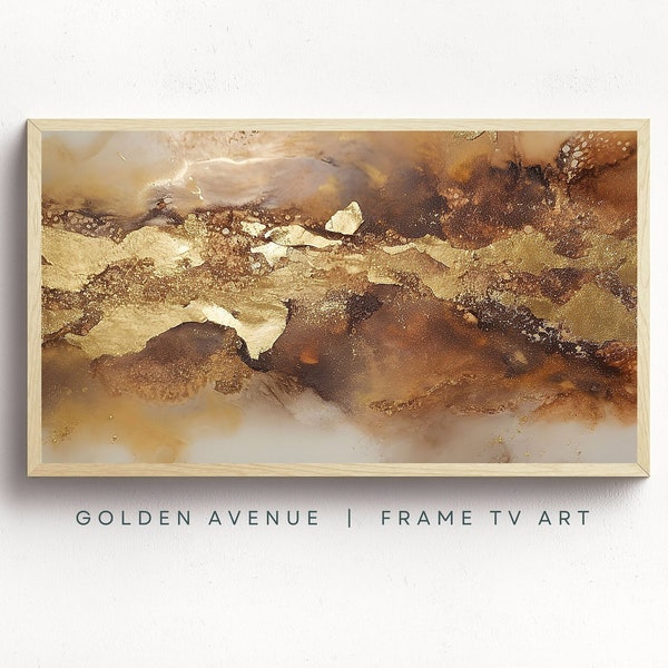 Samsung Frame TV Art, Simple Gold Abstract Instant Digital Download for Samsung Frame TV, Warm Neutral Toned Downloadable Texture Painting