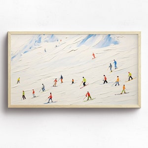 Abstract Winter Frame TV Art DIGITAL Download | Ski Snow Painting for TV | Pop Art Modern Frame Tv Art File | Colorful Christmas Tv Art