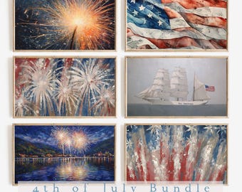 Frame Tv Art 4th of July Set, Summer Art for Frame TV, Independance Day Download Tv Bundle, Samsung Frame Tv July Fourth Patriotic Art