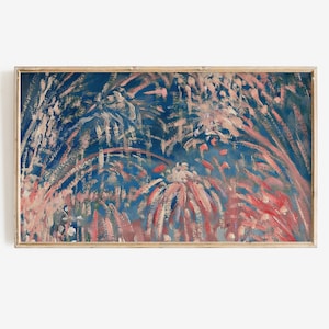 Frame tv Art | 4th of July Art Tv Digital Download | Abstract Patriotic Fireworks | Fourth of July Independence Day Red White & Blue