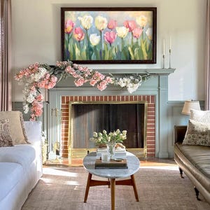 Frame Tv Spring Art Pastel Floral Digital Download Artwork Tulip Easter Background image 2