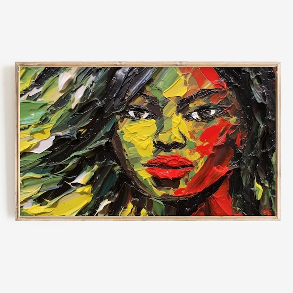 Juneteenth FRAME TV Art Digital Download, Frame TV Black History downloadable Abstract Painting for Tv Screensaver