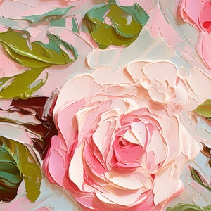 Frame TV Art for Spring Pink Abstract Floral Painting Digital Download Modern Art Roses for Tv Instant Download image 2