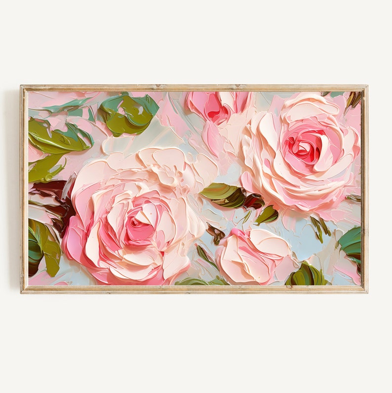 Frame Tv Colorful Spring Art Set of 9 | Textured Art for Frame TV Digital Download Bundle | Pastel Floral & Citrus Abstract Tv Art image 14