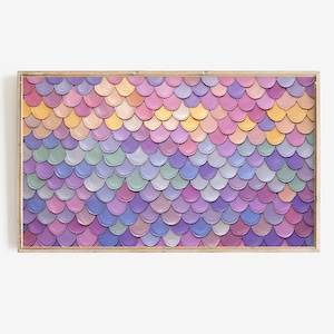 Mermaid Frame Tv Art | Aesthetic Bright Maximalist Tv Digital Download | Colorful Abstract Summer or Spring Art | Textured Fantasy Scales