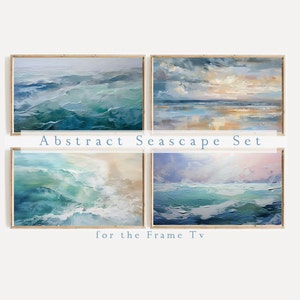 Frame TV Art Summer Bundle Set | Beach Seascape Abstract Ocean Waves Digital Download | Blue Tones Discount Bundle Tv Art File