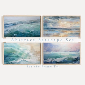 Frame TV Art Summer Bundle Set | Beach Seascape Abstract Ocean Waves Digital Download | Blue Tones Discount Bundle Tv Art File