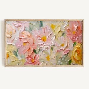 Frame Tv Colorful Spring Art Set of 9 | Textured Art for Frame TV Digital Download Bundle | Pastel Floral & Citrus Abstract Tv Art image 15