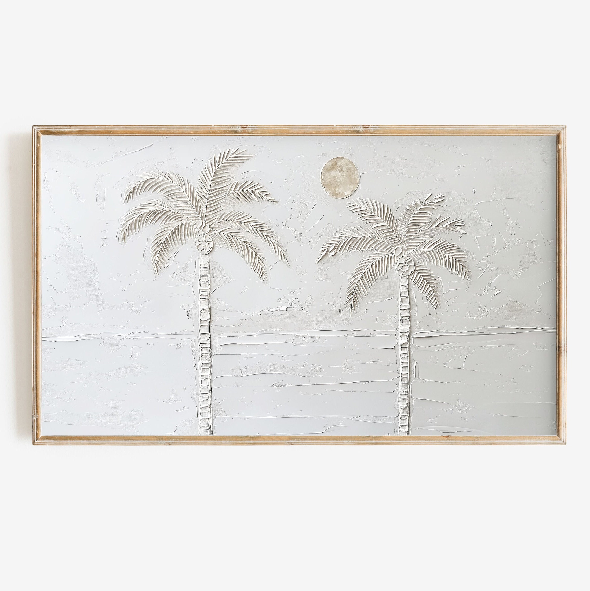 Runa art Tableau Décoration Murale Palmiers 200x100 cm - 5 Panneaux Deco Toile Prêt à Accrocher