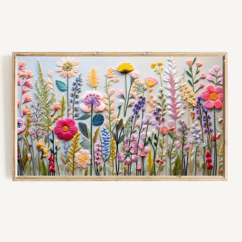 Frame Tv Colorful Spring Art Set of 9 | Textured Art for Frame TV Digital Download Bundle | Pastel Floral & Citrus Abstract Tv Art image 8