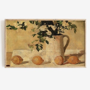 Frame Tv Art Vintage Citrus Stilleven Hijgen Digitale Download Antieke Boerderij Zomer Citroen Samsung Frame Tv Instant Download