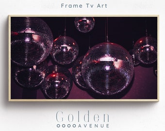 Frame TV Art | Pink Disco Ball Digital Download | Birthday or New Year's Eve Frame Tv Art File | Valentine's Day Pop Art Instant Download