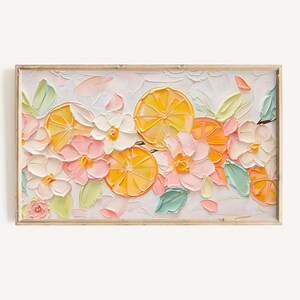 Frame Tv Colorful Spring Art Set of 9 | Textured Art for Frame TV Digital Download Bundle | Pastel Floral & Citrus Abstract Tv Art image 18