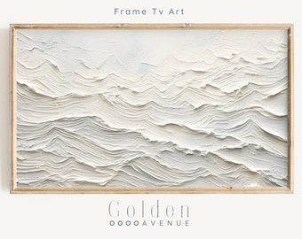 Winter Abstract FRAME TV Art Digital Download | Modern Frame Tv Art File | Mountain Snow Textured Tv Download | Minimalist Art Download