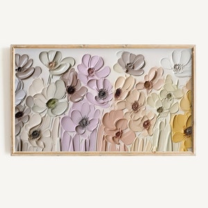 Frame Tv Colorful Spring Art Set of 9 | Textured Art for Frame TV Digital Download Bundle | Pastel Floral & Citrus Abstract Tv Art image 9