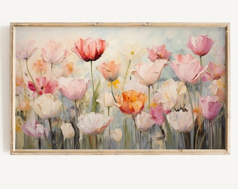 Frame Tv Spring Art / Soft Floral Download digitale File d'arte / Tulip Easter Art per Frame Tv