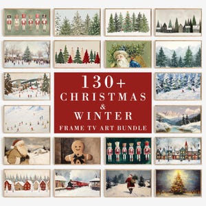 Paquete de más de 130 marcos navideños para TV / Colección de marcos invernales para TV / Conjunto de descarga digital de marcos rústicos navideños de Papá Noel para pantalla de TV