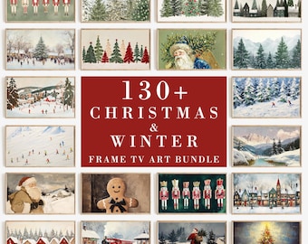 Christmas Frame Tv Art Bundle of 130+ | Winter Frame Tv Art Collection | Rustic Santa Holiday Tv Screen Digital Download Set