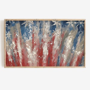 Frame tv Art | Rustic 4th of July Art Tv Digital Download | Abstract Patriotic Fireworks | Fourth of July Memorial Day Red White & Blue