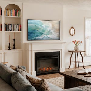 Samsung Frame Tv Art Summer Abstract Ocean Waves Seascape Instant Digital Download Beach Painting Blue Toned Textured Tv Screensaver image 7