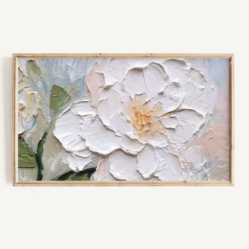 Frame Tv Colorful Spring Art Set of 9 | Textured Art for Frame TV Digital Download Bundle | Pastel Floral & Citrus Abstract Tv Art image 5
