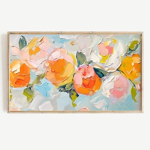 Frame Tv Art | Textured Abstract Citrus Digital Download for Tv | Colorful Pop Art Summer or Spring Frame Tv Instant Download