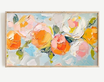 Colorful Frame Tv Art Textured Abstract Citrus Digital Download for Summer or Spring