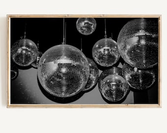 Neujahrsrahmen Tv Art Disco Ball oder schicke Geburtstagsfeier digitaler Download