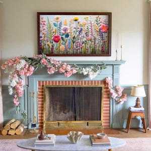 Frame Tv Colorful Spring Art Set of 9 | Textured Art for Frame TV Digital Download Bundle | Pastel Floral & Citrus Abstract Tv Art image 7
