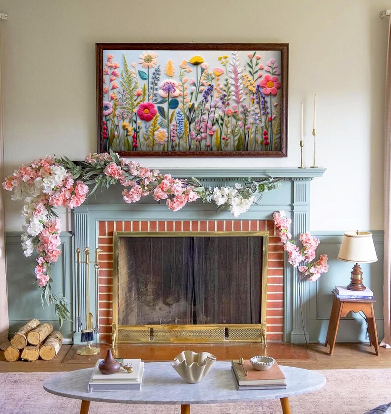 Frame Tv Colorful Spring Art Set of 9 | Textured Art for Frame TV Digital Download Bundle | Pastel Floral & Citrus Abstract Tv Art image 7