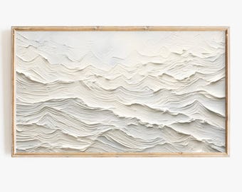 Winter Abstract Frame Tv Art Digital Download | Modern Frame Tv Art File | Mountain Snow Textured Tv Download | Minimalist Art Download