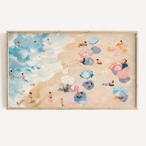 Frame Tv Summer Art Digital Download | Pastel Beach Textured Painting for Samsung Frame Tv | Colorful Abstract Painting