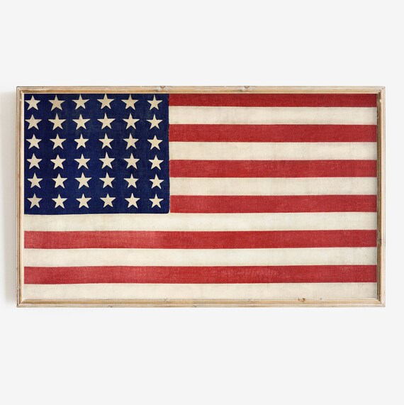 Frame Tv Art Vintage American Flag | Fourth of July Digital Download | Independance Day | Rustic July 4th Patriotic Art | Memorial Day