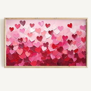 Valentine's Day FRAME TV Art | Valentine Pink Hearts Frame Tv Art | Abstract Valentines Red Heart Download for Tv