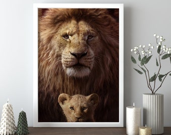 Lion King Wall Art, Animal Canvas Wall Art, Iconic Wall Hanging, Ready To Hang