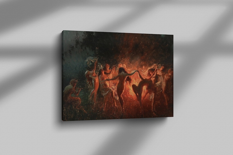 Joseph Tomanek - Fire dance (1889) painting, classic art, la | Inspire