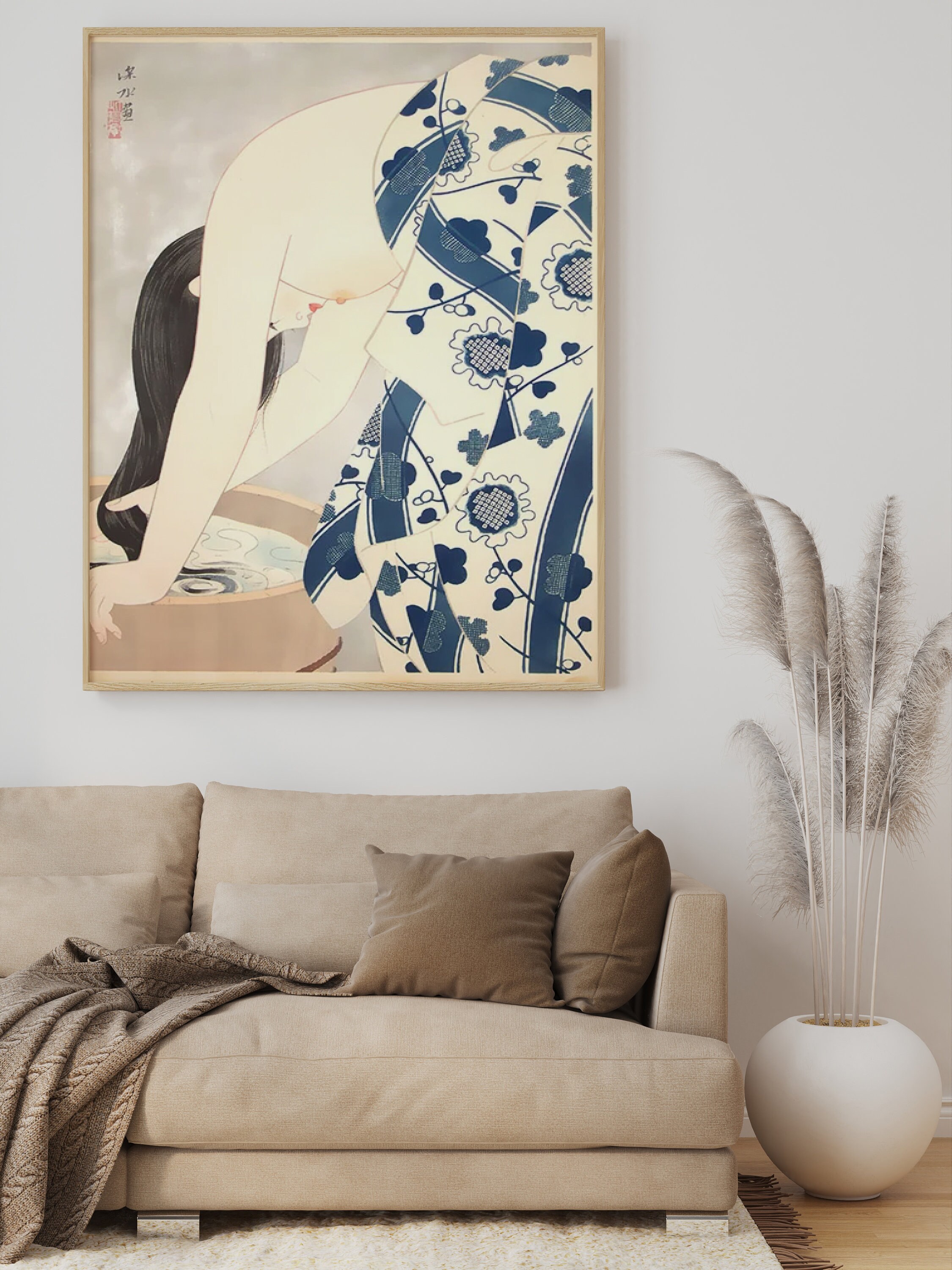 伊東深水／髪を洗う 1953 - Etsy 日本