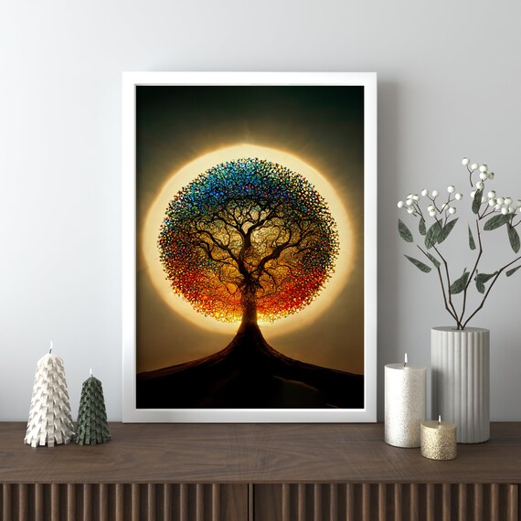 beautiful-tree-life-sacred-symbol-individuality-prosperity-growth-concept-3d-illustration, Canvas Wall Art
