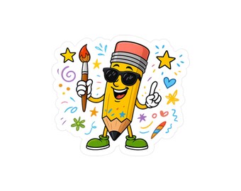 Question Mark Pencil Sticker – Curious School Vinyl Sticker for ...