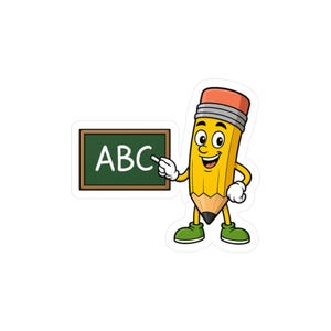 Lehrer Bleistift Aufkleber - ABC Klassenzimmer Vinyl Aufkleber - niedliche Belohnung oder Geschenk für Lehrer