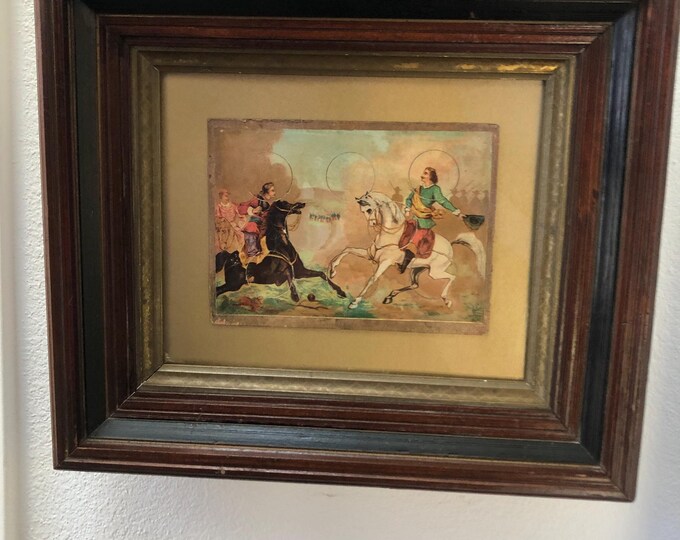 Colorful antique lithographed game card from the Stephen Sondheim collection