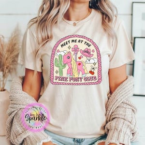 Meet Me At The Pink Pony Club Unisex Bella Canvas Tee, Pink Pony Club