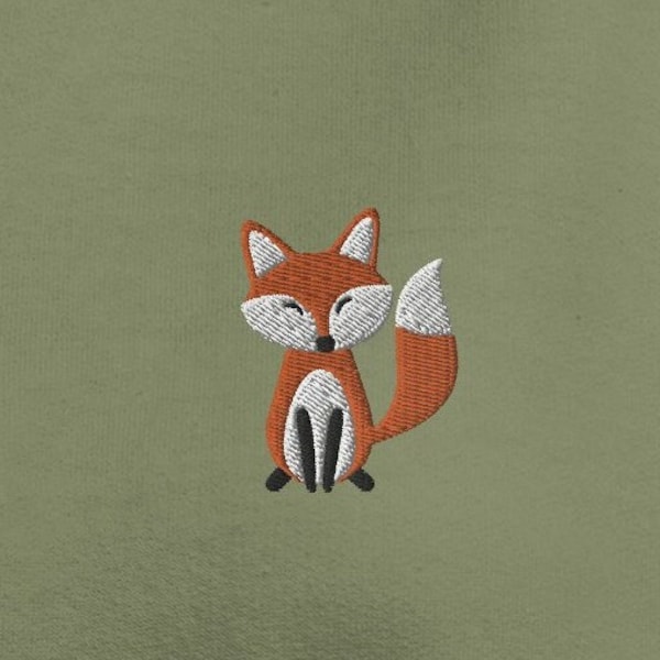 Fuchs gesticktes Sweatshirt, niedlicher Tierliebhaber Pullover, Rundhalsausschnitt Langarm-Sweatshirt, Fuchs-Liebhaber-Sweatshirt, Outdoor-Wildschutzkleidung